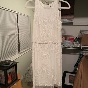 Adrianna appellate white beaded cocktail dress